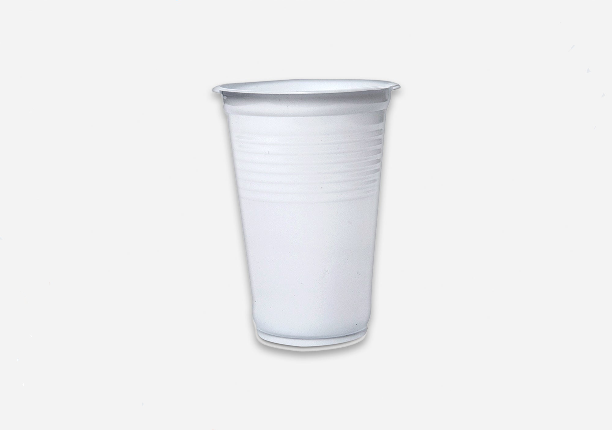 7OZ White Plastic Glass